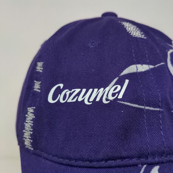 DKPS Men's Strapback Hat Purple Adjustable Cozumel Mexico Vacation Tourist Cap - Picture 4 of 12